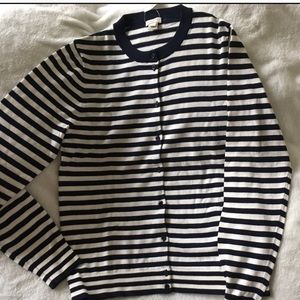 J crew striped Caryn Cardigan sweater